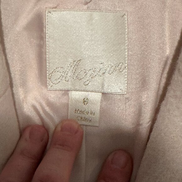 McGinn Evelyn Blush Pink Belted Wool-Blend Coat - Size 6 - Picture 4 of 7